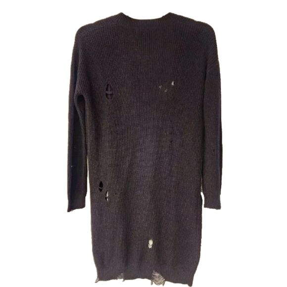 One grey day Wyatt distressed cardigan in black size Small - Picture 4 of 13